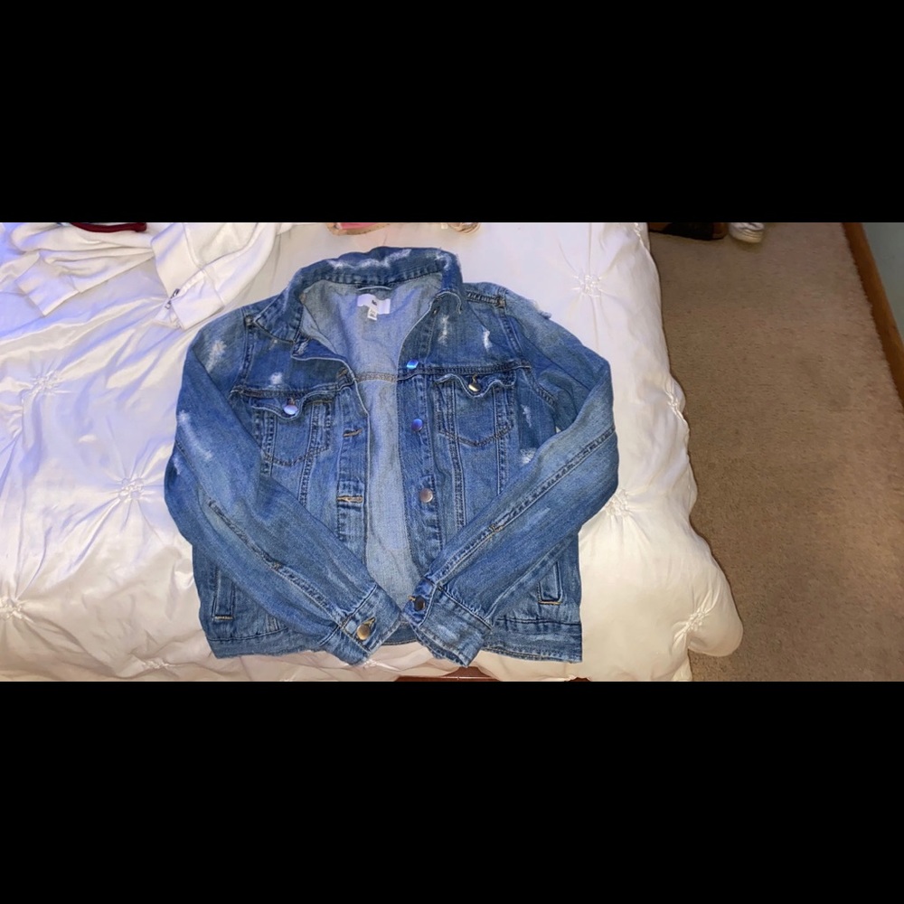 WORN ONCE!! DISTRESSED JEAN JACKET FROM NORDSTROM!